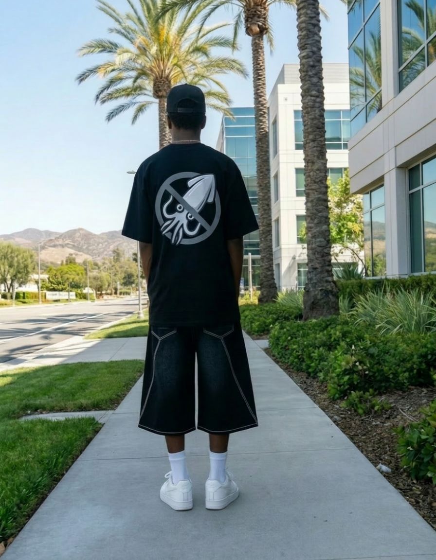 Squid Nope Tee — Graphic Oversized Boxy T‑Shirt