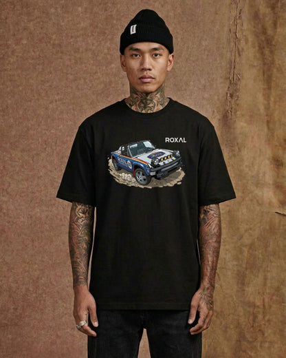 Scraptor Rally Tee — 'ROXAL' Off-Road Racing Graphic T-Shirt