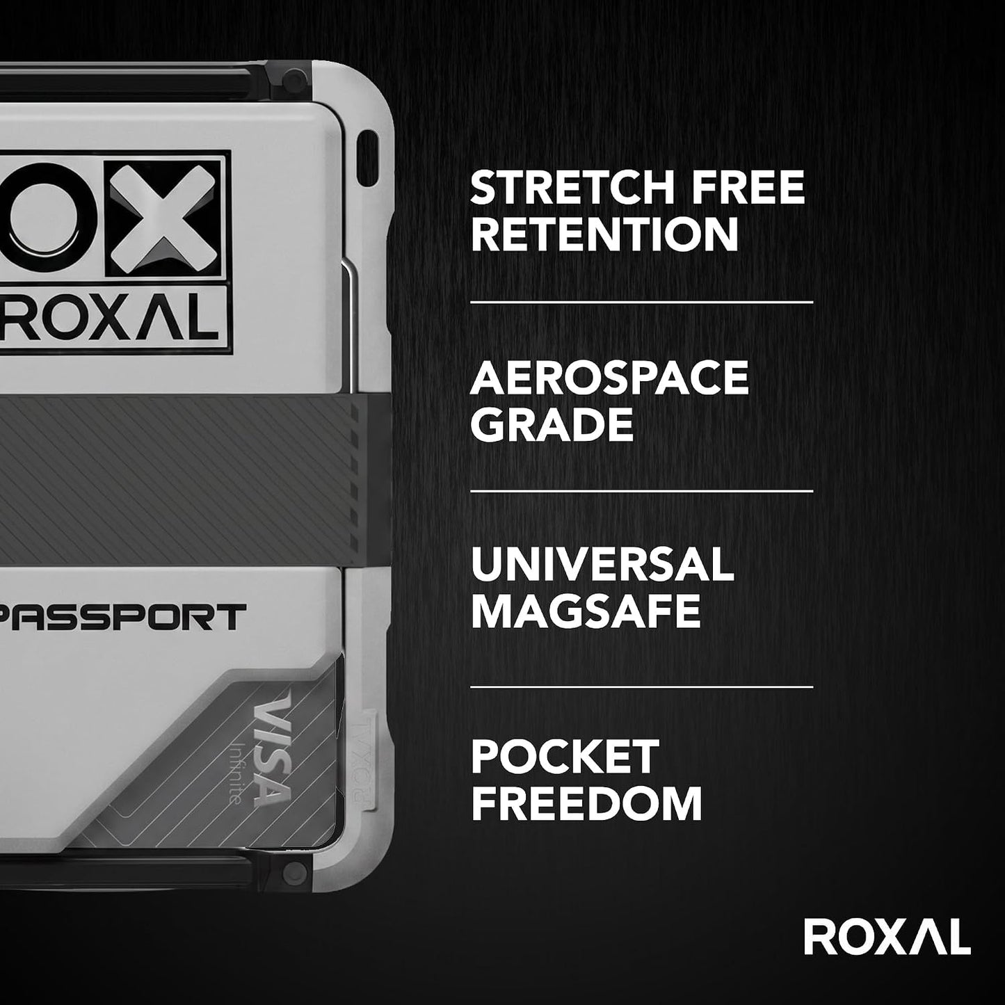 Roxal Passport Magnetic Wallet - Silver