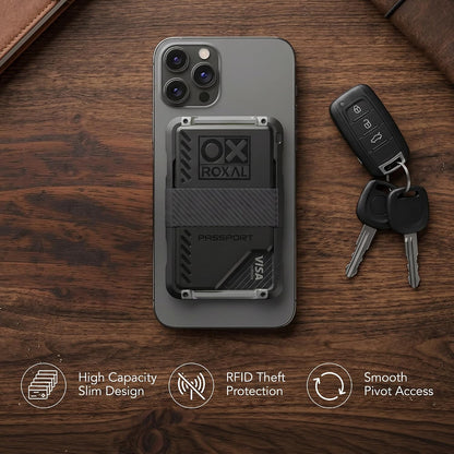 Roxal Passport Magnetic Wallet - Black