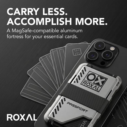 Roxal Passport Magnetic Wallet - Silver