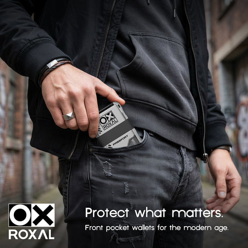 Roxal Passport Magnetic Wallet - Silver